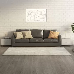   2 db betonszürke dohányzóasztal fémlábakkal 50 x 50 x 40 cm