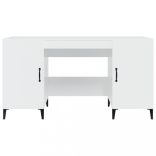 magasfényű fehér színű szerelt fa íróasztal 140 x 50 x 75 cm