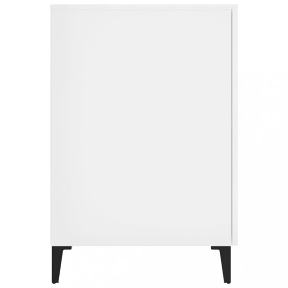 magasfényű fehér színű szerelt fa íróasztal 140 x 50 x 75 cm