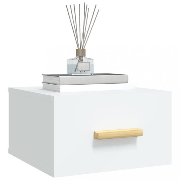 2 db fehér falra szerelhető éjjeliszekrény 35x35x20 cm