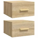 2 db sonoma tölgy falra szerelhető éjjeliszekrény 35x35x20 cm