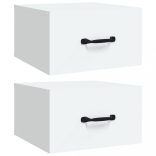 2 db fehér falra szerelhető éjjeliszekrény 35x35x20 cm