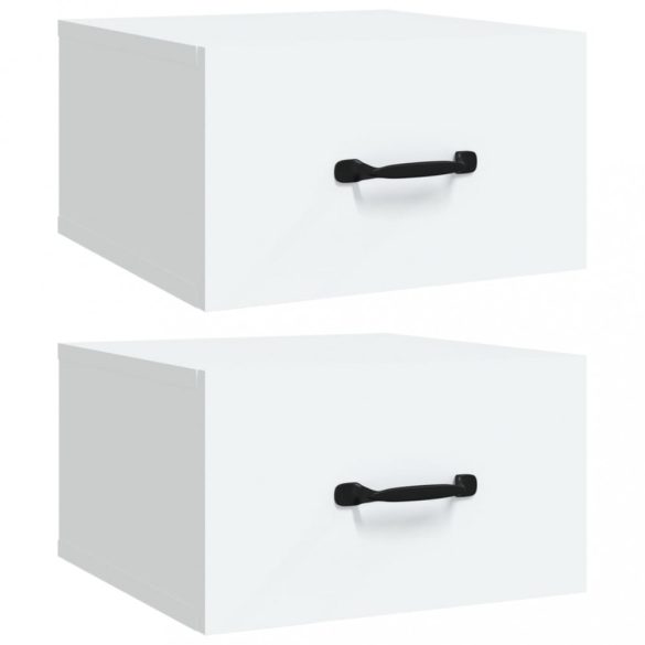 2 db fehér falra szerelhető éjjeliszekrény 35x35x20 cm
