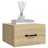 sonoma tölgy színű falra szerelhető éjjeliszekrény 35x35x20 cm