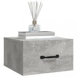 2 db betonszürke falra szerelhető éjjeliszekrény 35x35x20 cm