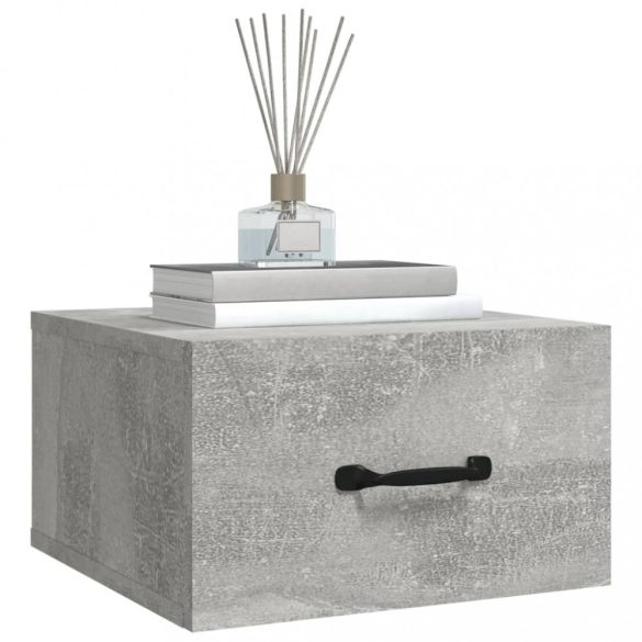 2 db betonszürke falra szerelhető éjjeliszekrény 35x35x20 cm