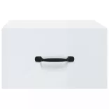 magasfényű fehér falra szerelhető éjjeliszekrény 35x35x20 cm