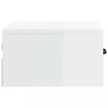 magasfényű fehér falra szerelhető éjjeliszekrény 35x35x20 cm