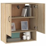 sonoma tölgy színű szerelt fa faliszekrény 60 x 31 x 70 cm
