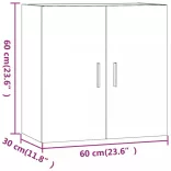 betonszürke szerelt fa faliszekrény 60 x 30 x 60 cm