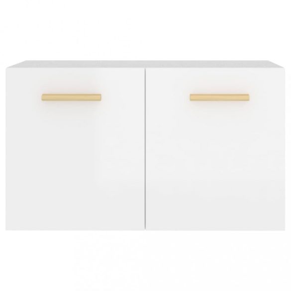 magasfényű fehér szerelt fa faliszekrény 60 x 36,5 x 35 cm