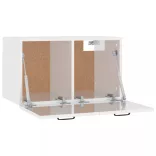 magasfényű fehér szerelt fa faliszekrény 80 x 36,5 x 35 cm