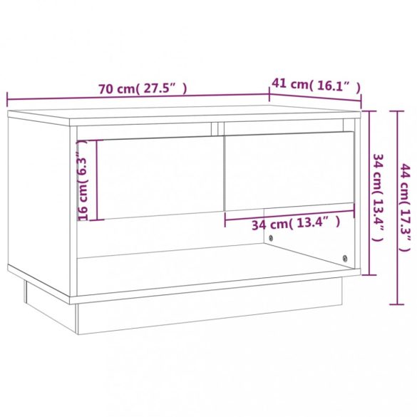 füstös tölgy színű szerelt fa TV-szekrény 70x41x44 cm