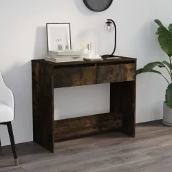   füstös tölgy színű szerelt fa dohányzóasztal 89x41x76,5 cm