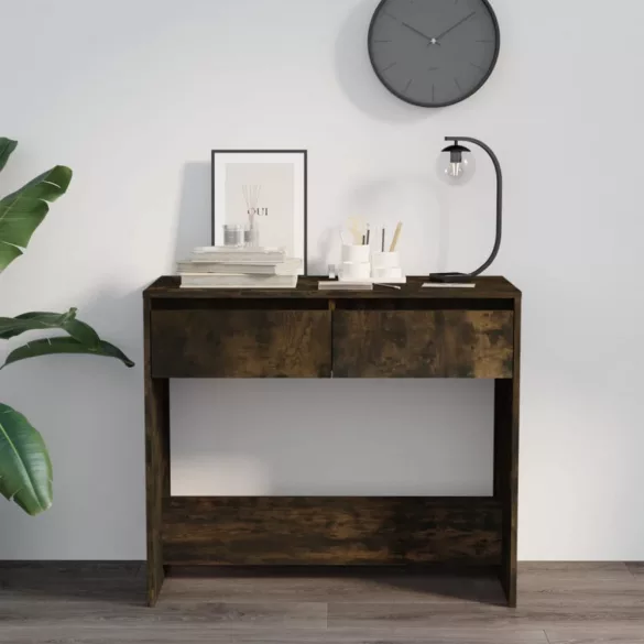 füstös tölgy színű szerelt fa dohányzóasztal 89x41x76,5 cm