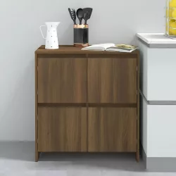 barna tölgyszínű szerelt fa tálalószekrény 70x41x75 cm