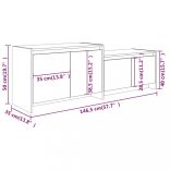 szürke sonoma szerelt fa TV-szekrény 146,5x35x50 cm