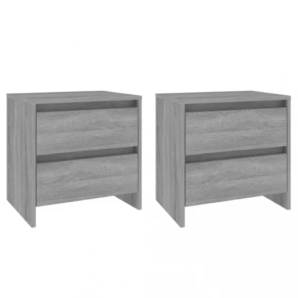 2 db szürke-sonoma színű éjjeliszekrény 45x34,5x44,5 cm