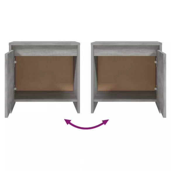 szürke sonoma színű szerelt fa éjjeliszekrény 45x34x44,5 cm