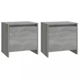 2 db szürke sonoma színű szerelt fa éjjeliszekrény 45x34x44,5cm