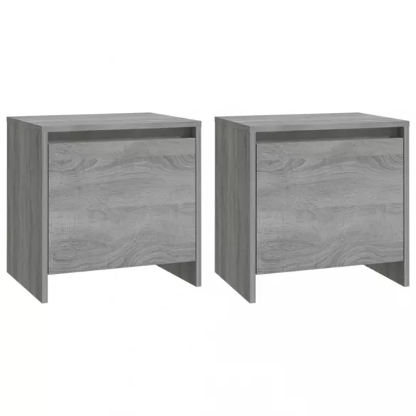 2 db szürke sonoma színű szerelt fa éjjeliszekrény 45x34x44,5cm