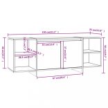 szürke sonoma színű szerelt fa TV-szekrény 130 x 35 x 50 cm