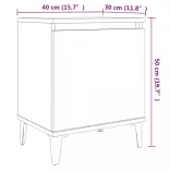 füstös tölgyszínű éjjeliszekrény fémlábakkal 40 x 30 x 50 cm