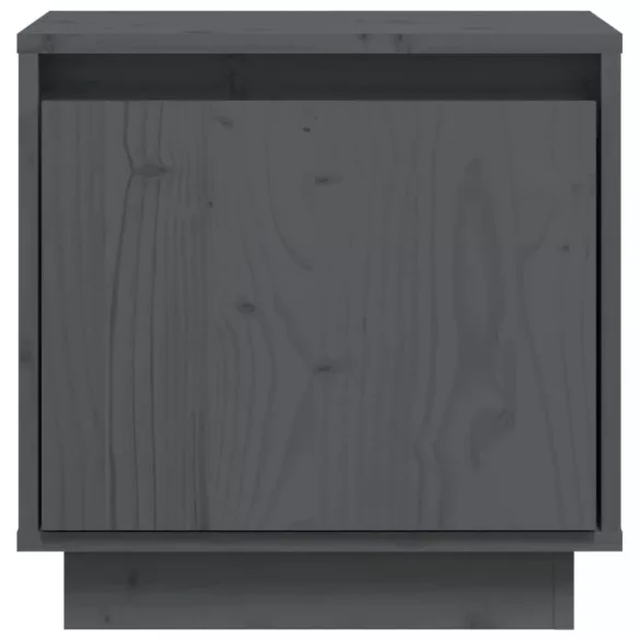 szürke tömör fenyőfa éjjeliszekrény 40 x 30 x 40 cm