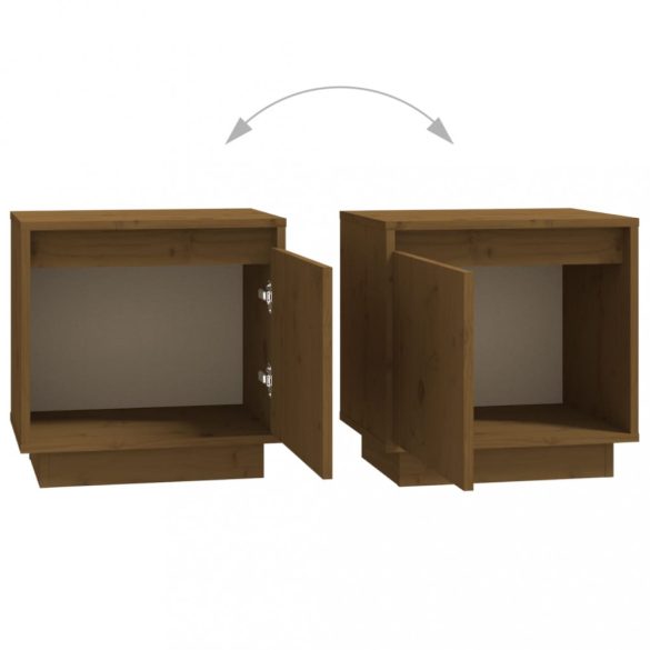 2 darab mézbarna tömör fenyőfa éjjeliszekrény 40 x 30 x 40 cm