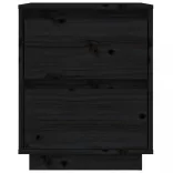 2 db fekete tömör fenyőfa éjjeliszekrény 40 x 35 x 50 cm