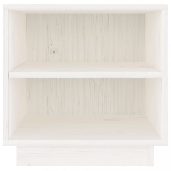 2 darab fehér tömör fenyőfa éjjeliszekrény 40 x 34 x 40 cm