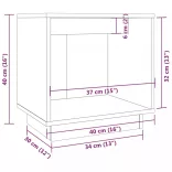 fehér tömör fenyőfa éjjeliszekrény 40 x 30 x 40 cm