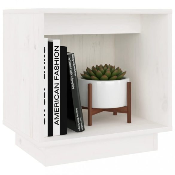 2 darab fehér tömör fenyőfa éjjeliszekrény 40 x 30 x 40 cm