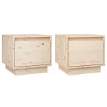 2 db tömör fenyőfa éjjeliszekrény 35 x 34 x 32 cm