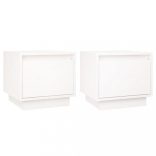 2 db fehér tömör fenyőfa éjjeliszekrény 35 x 34 x 32 cm