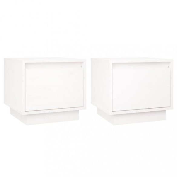 2 db fehér tömör fenyőfa éjjeliszekrény 35 x 34 x 32 cm