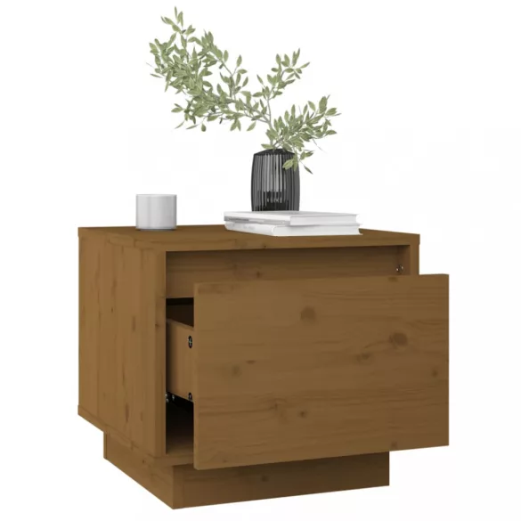 2 db mézbarna tömör fenyőfa éjjeliszekrény 35 x 34 x 32 cm