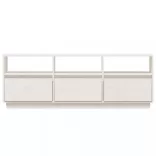 fehér tömör fenyőfa TV-szekrény 140x37x50 cm