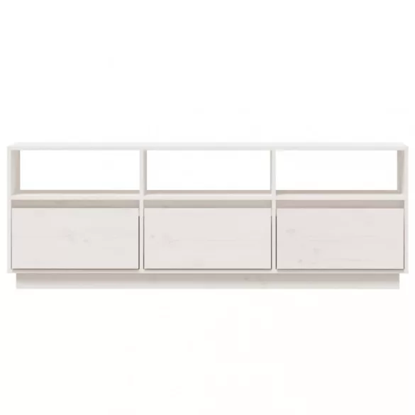 fehér tömör fenyőfa TV-szekrény 140x37x50 cm