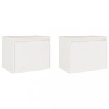 2 darab fehér tömör fenyőfa faliszekrény 45 x 30 x 35 cm