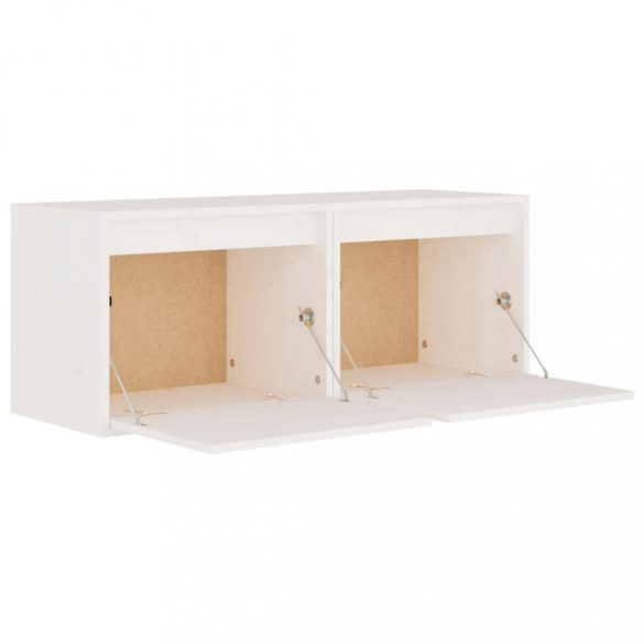 2 darab fehér tömör fenyőfa faliszekrény 45 x 30 x 35 cm