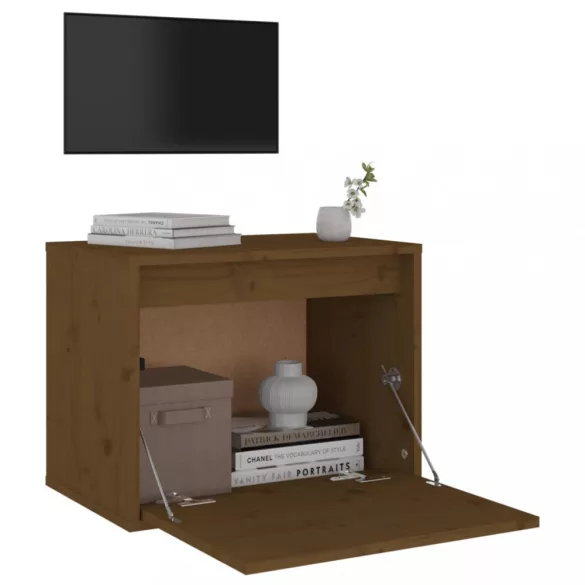 mézbarna tömör fenyőfa faliszekrény 45 x 30 x 35 cm