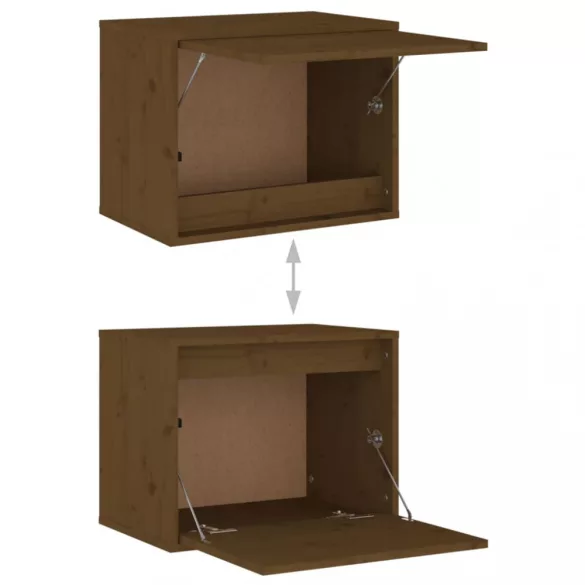 mézbarna tömör fenyőfa faliszekrény 45 x 30 x 35 cm