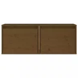 2 darab mézbarna tömör fenyőfa faliszekrény 45 x 30 x 35 cm