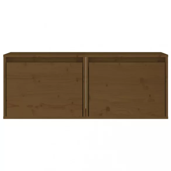 2 darab mézbarna tömör fenyőfa faliszekrény 45 x 30 x 35 cm