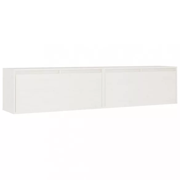 2 db fehér tömör fenyőfa faliszekrény 80 x 30 x 35 cm