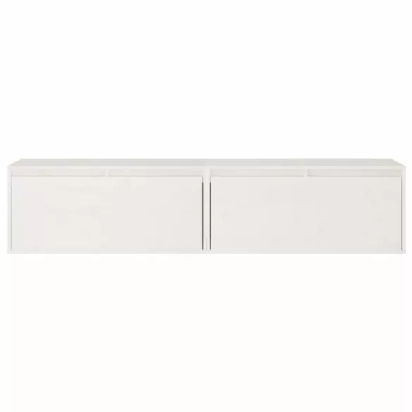 2 db fehér tömör fenyőfa faliszekrény 80 x 30 x 35 cm