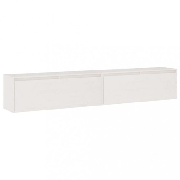 2 darab fehér tömör fenyőfa faliszekrény 100 x 30 x 35 cm