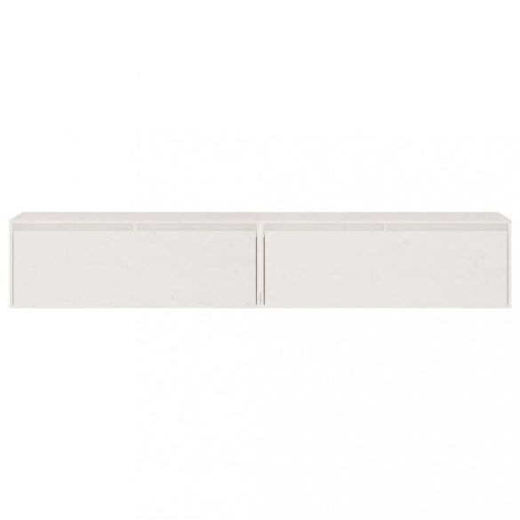 2 darab fehér tömör fenyőfa faliszekrény 100 x 30 x 35 cm