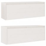 2 darab fehér tömör fenyőfa faliszekrény 100 x 30 x 35 cm